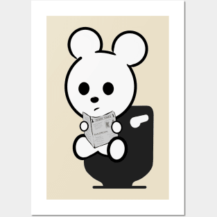 Teddy bear toilet Posters and Art